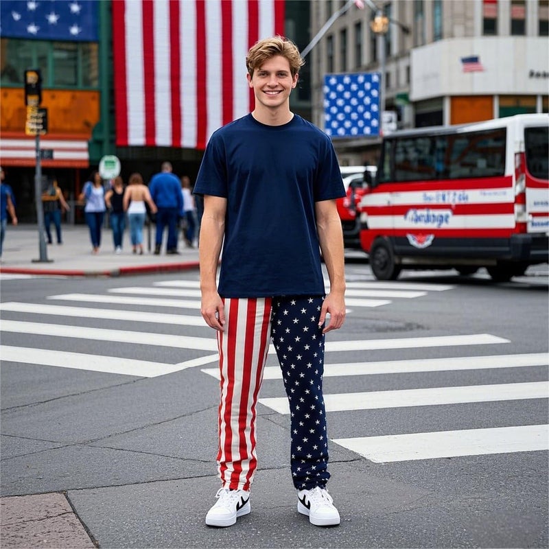 GRAJTCIN American Flag Pants Unisex USA Patriotic Joggers Pants Casual Sport Sweatpants Baggy Pants - Image 3
